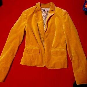 Yellow Velvet J CREW size 0 Jackrt